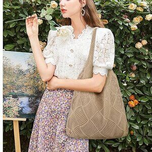 Hatisan Crochet Bag Summer Beach Tote Bag Aesthetic Tote Bag